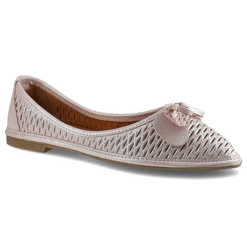 Baleríny Lanqier - 44C0640 Różowy