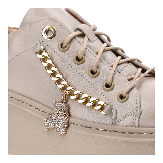 Tenisky Damiss - DS-719 Beż Lico/Złoto