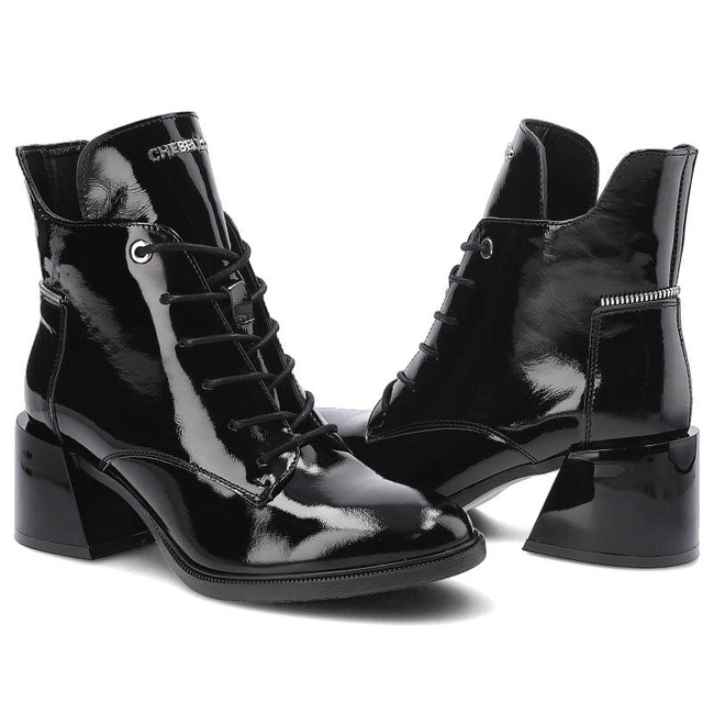Členkové Topánky Chebello - 2733_-240-000-MIC-164 Czarny Lakier