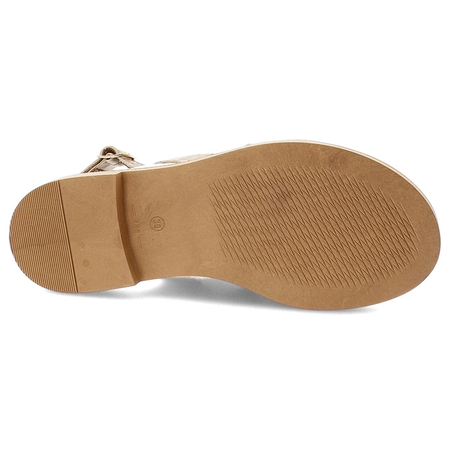 Sandále ARMODO - 40385 Kwiaty Beż + Zł.