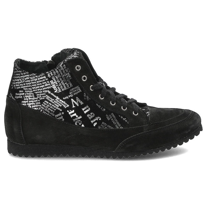 Tenisky Chebello - 513 Czarny Nubuk/Sr.Gazeta