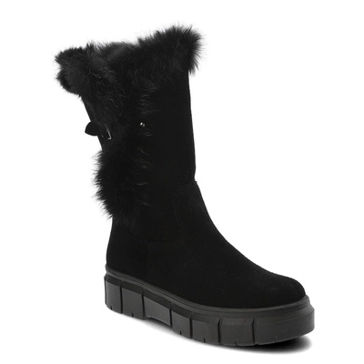 Čižmy Armodo - 5-1434-021 Czarny Welur + Królik