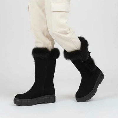 Čižmy Armodo - 5-1434-021 Czarny Welur + Królik