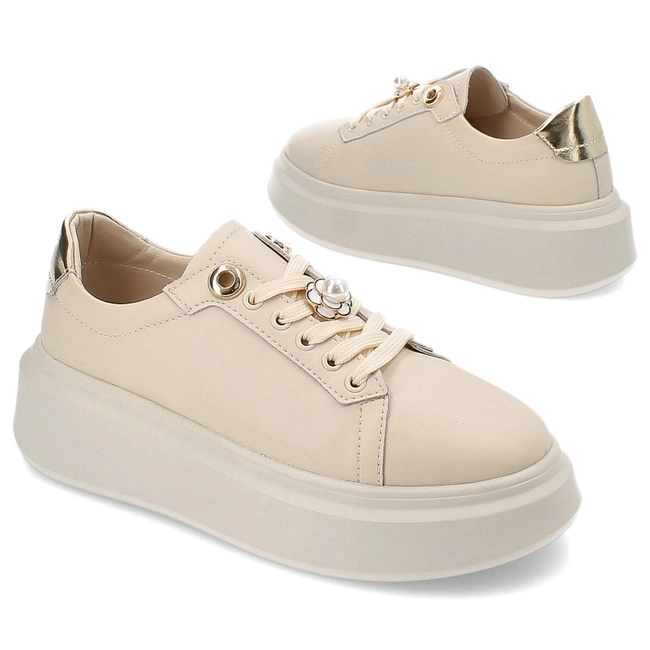 Tenisky Artiker - 54C1889 Beżowy-Złoty