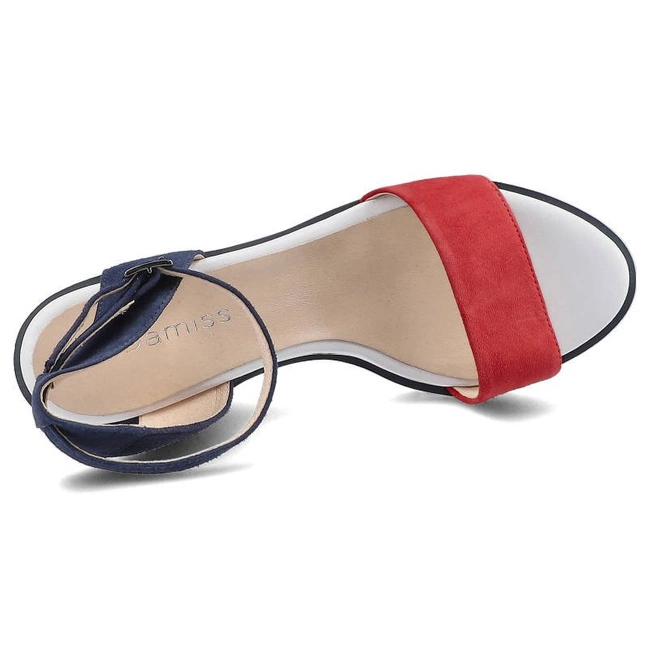 Sandále Damiss - DS-269 Czerwony Zamsz/Granat Zamsz