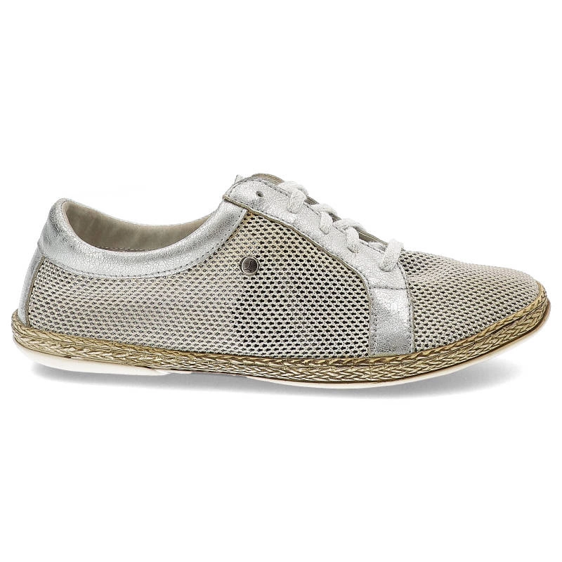 Espadrilky Lemar - 10044 Siatka/przec.Kryształ Srebrny