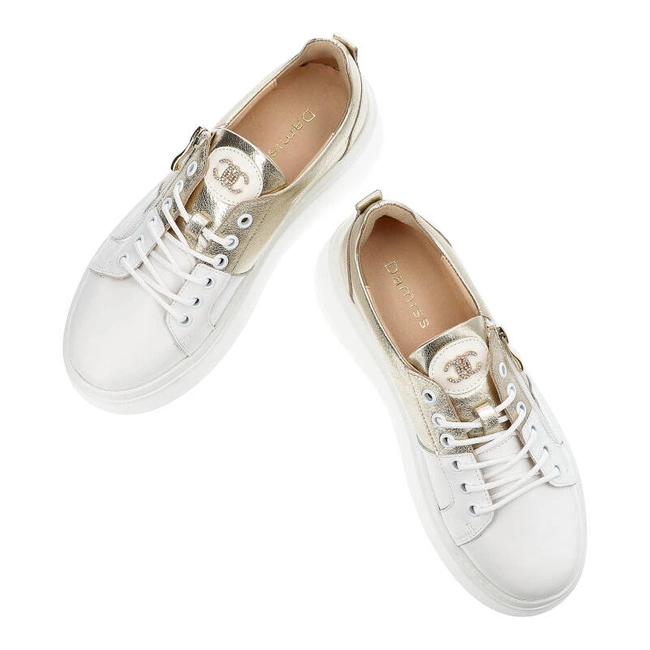 Tenisky Damiss - DS-711 Białe Lico/Zł.Wenus