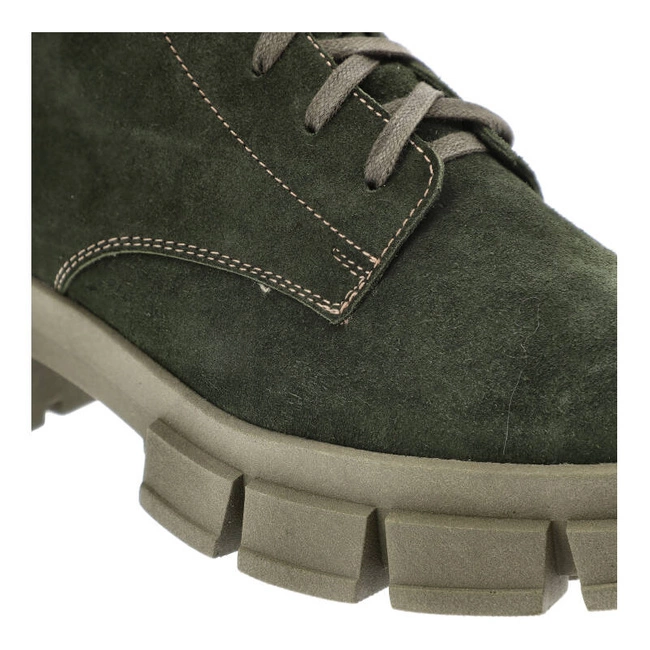 Šnúrovacie Členkové Topánky Pollonus - 5-1583-004 Welur Zielony Oliwka