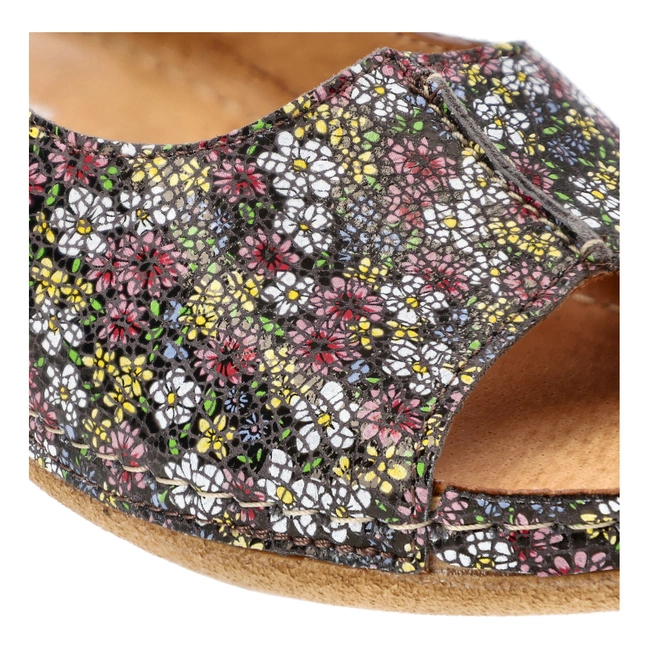 Sandále Pollonus - 5-0920-076 Nubuk Szary 1 Kwiaty