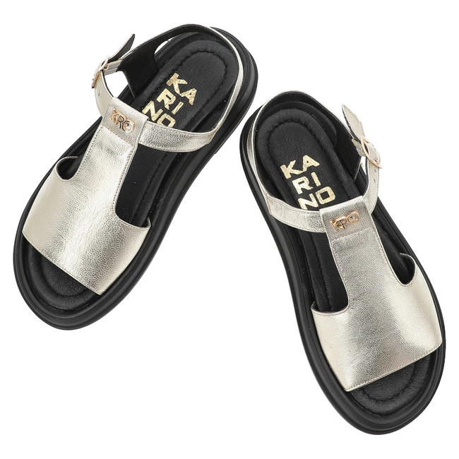 Sandále KARINO - 5123/074-P Złoty/Lico