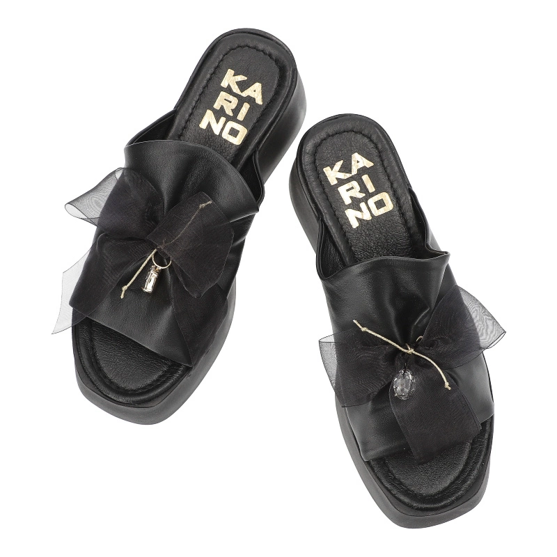 Šľapky Karino - 4976/076-P Czarny/Lico