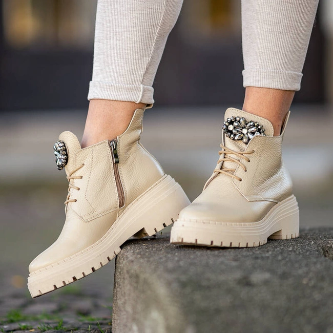 Členkové Topánky Armodo - 03723 Beż G2