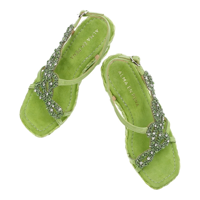 Sandále Alma en Pena - V240979 Suede Lime