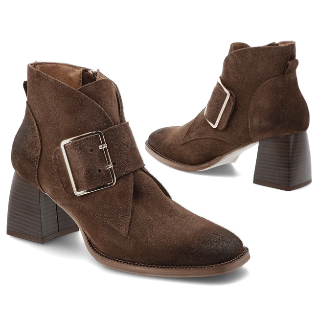 Členkové Topánky ARMODO - 1668 Brąz Welur