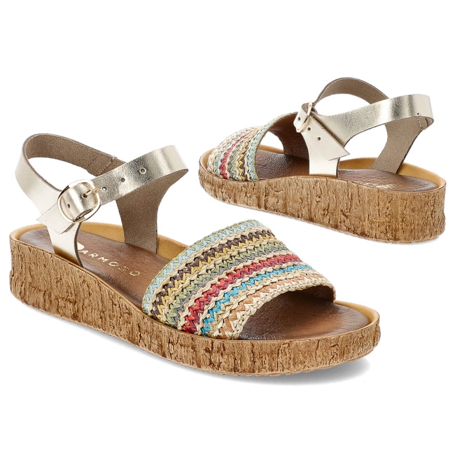 Sandále ARMODO - 40447 Bf.Złoto+Plec.Beż