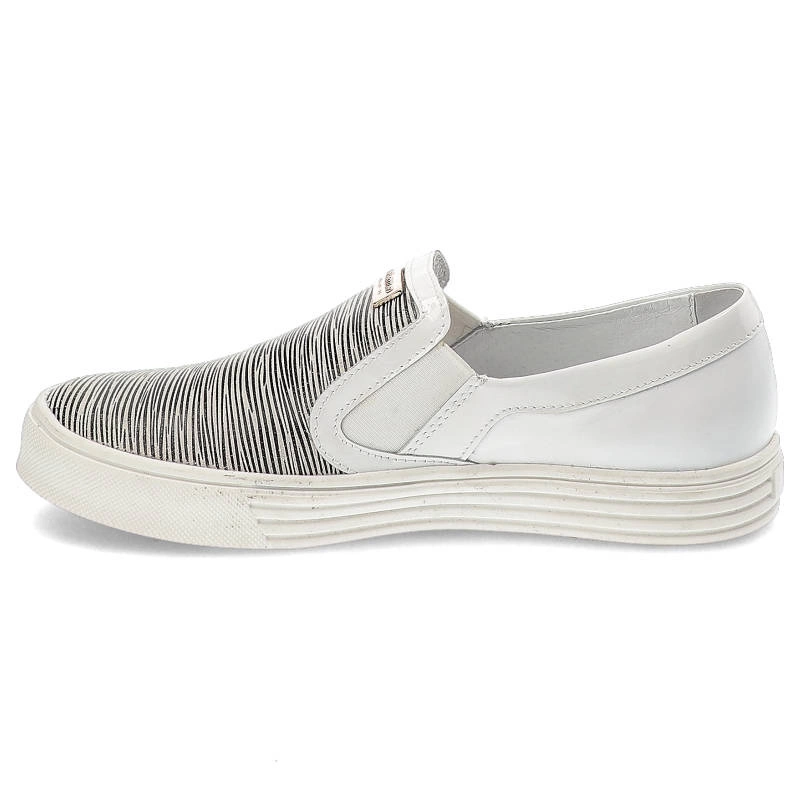 Plátenky Carinii - B2767_-C22-967-355-996 Riga Nero 101/ Nappa Biała/Lakier Biały