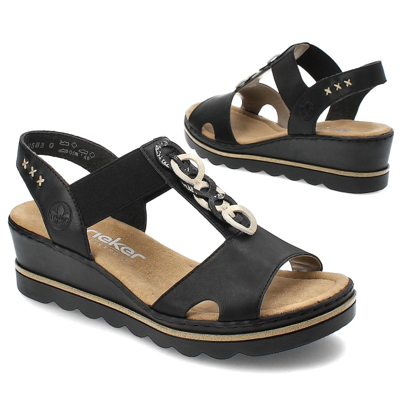 Sandále Rieker - 67498-00 Black