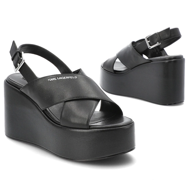 Sandále KARL LAGERFELD - KL33325 000 Black Lthr