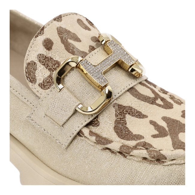 Mókazíny CHEBELLO - 4545_517-518-PSK-S173 Złoty/Panterka