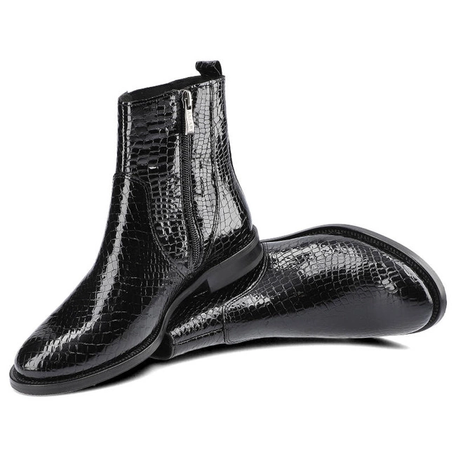 Členkové Topánky Dwunasty Shoes - 7420 Czarny Kroko 2