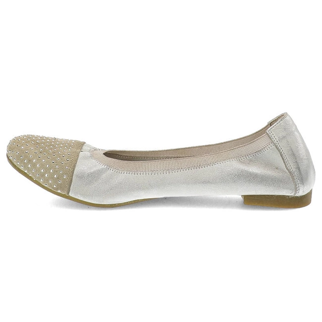 Baleríny Exquisite - 849 Srebrny/Biały