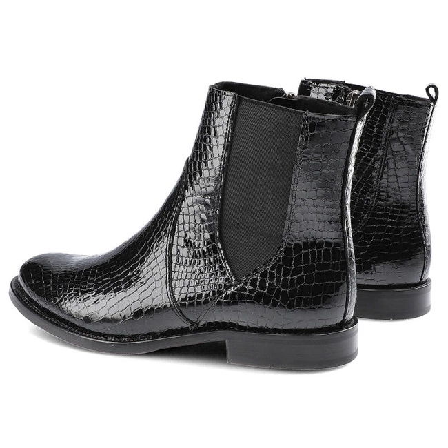 Členkové Topánky Dwunasty Shoes - 7420 Czarny Kroko 2