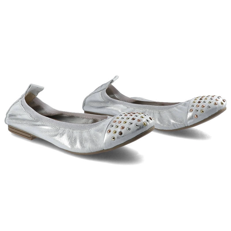 Baleríny Damiss - DS-494 Srebro Przecierane