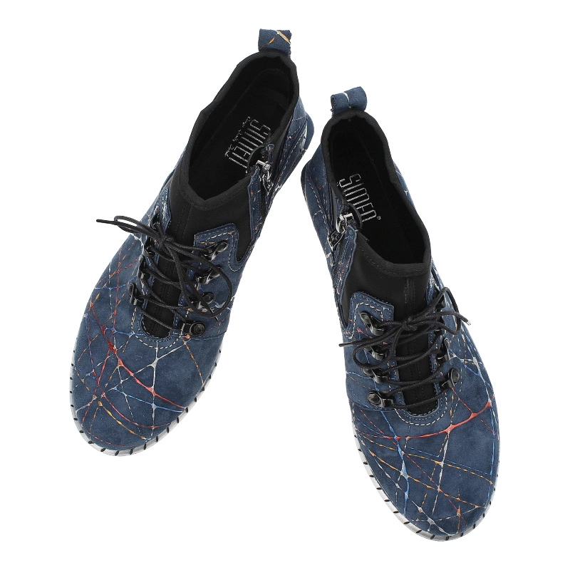 Šnúrovacie Členkové Topánky Simen - 6608A Marineblau/Schwarz