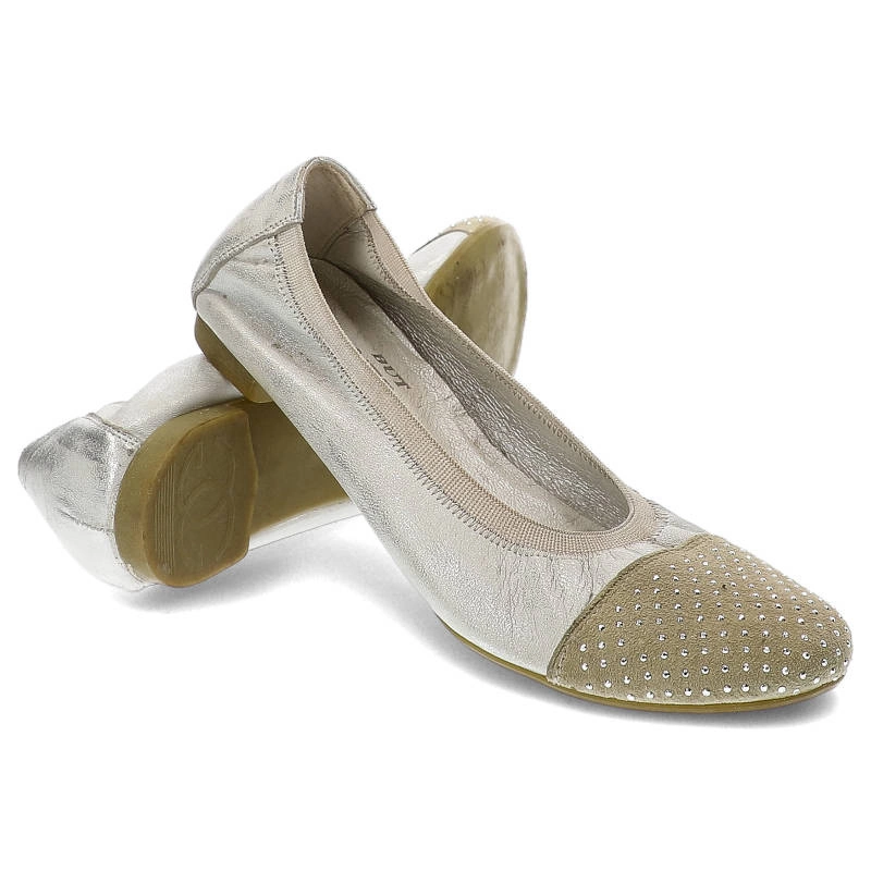 Baleríny Exquisite - 849 Srebrny/Biały