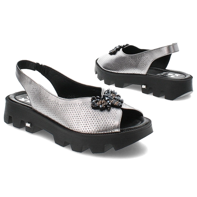 Sandále Karino - 4951/078-P Srebrny/Lico