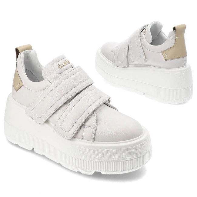 Tenisky Carinii - B9400_-I81-S30-000-G36 Biały/Beż