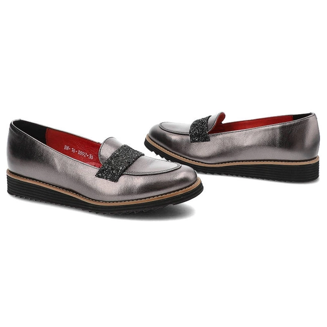 Lodičky Karino - 1892/115-P Srebrny/Czarny