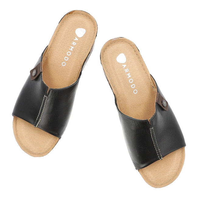 Šľapky ARMODO - 5-0766-041 Czarny+Brąz