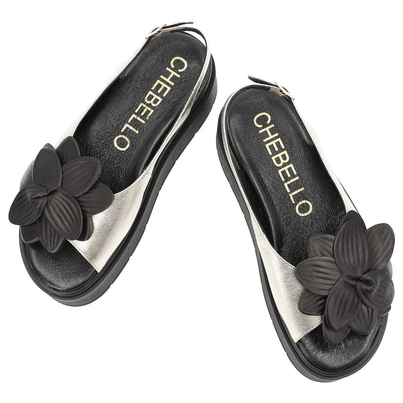 Sandále CHEBELLO - 4645_-046-000-PSK-S370 Złoty/Czarny