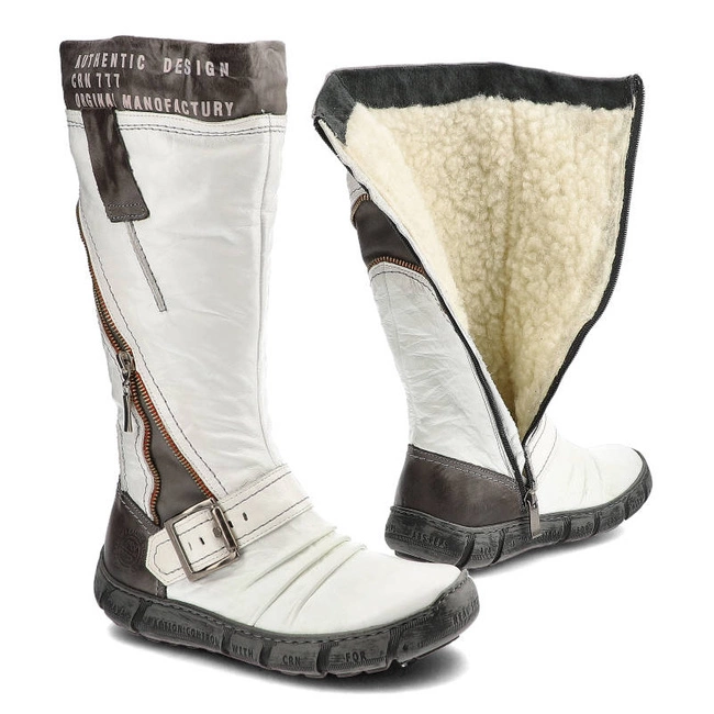 Čižmy Carinii - A9954_187-157-000-160 Biały/Babilonia