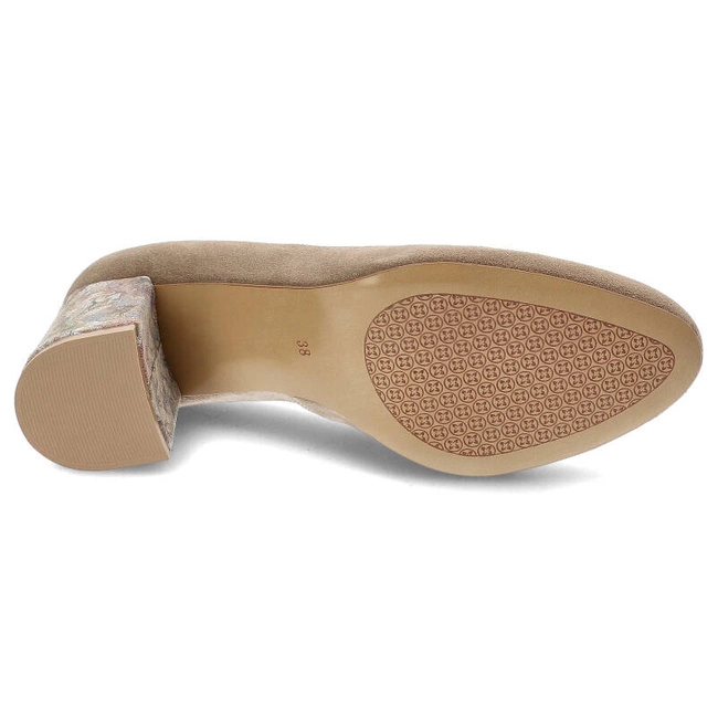 Lodičky Maciejka - 3356S-04/00-1 Beż+Kwiaty