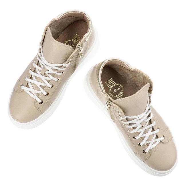 Tenisky Lemar - 10153 V.Taupe+Kryształ+Zł