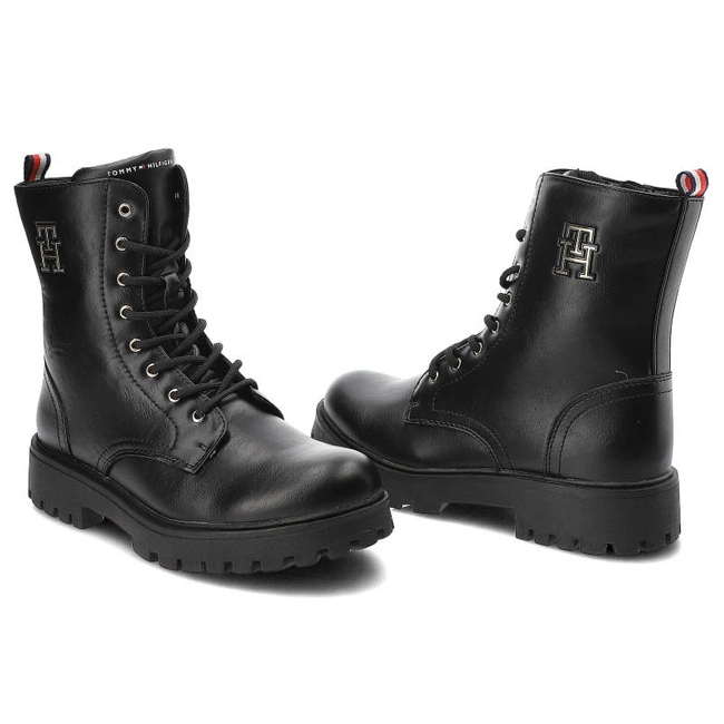 Členkové Topánky Tommy Hilfiger - T3A5-32392-1355999-Lace-Up Bootie Black 999