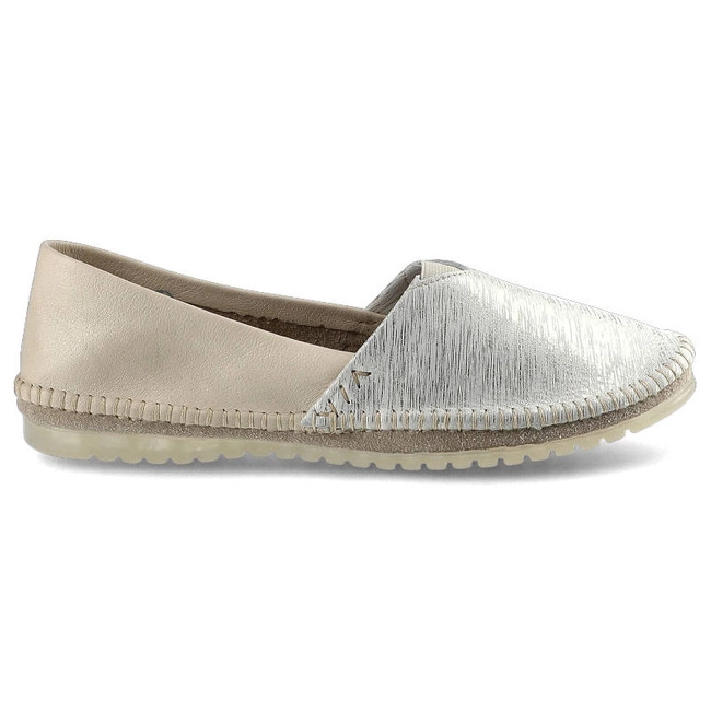 Baleríny Maciejka - 01930-10/00-0 Beż Paski Złoto