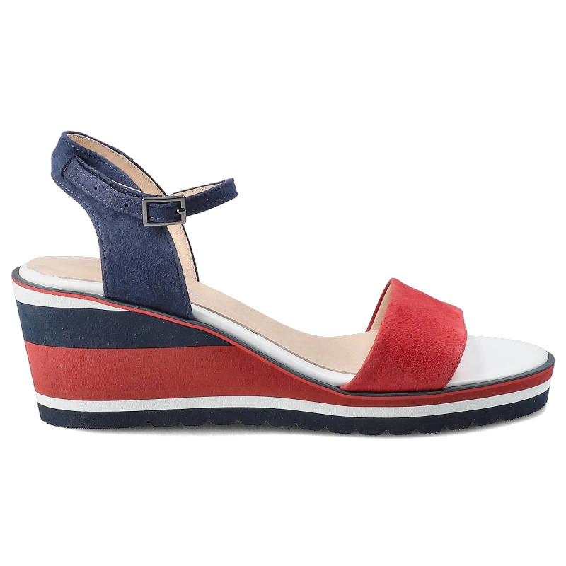 Sandále Damiss - DS-269 Czerwony Zamsz/Granat Zamsz