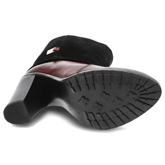 Členkové Topánky Carinii - B2344_-B36-063-PLO-927 New Jork Bordo/Zamsz Czarny