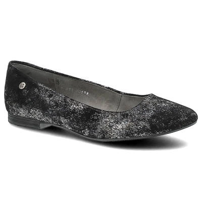 Baleríny Maciejka - 00873-12/00-5 Czarny Srebro Nalot