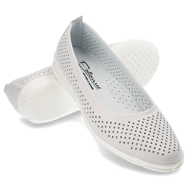 Baleríny Pollonus - 5-1499-006 Biały Verona