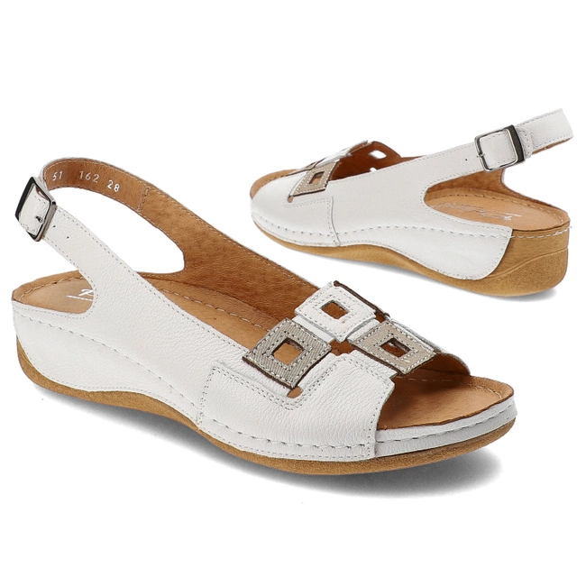 Sandále Pollonus - 5-1162-028 Biały Verona+Grid
