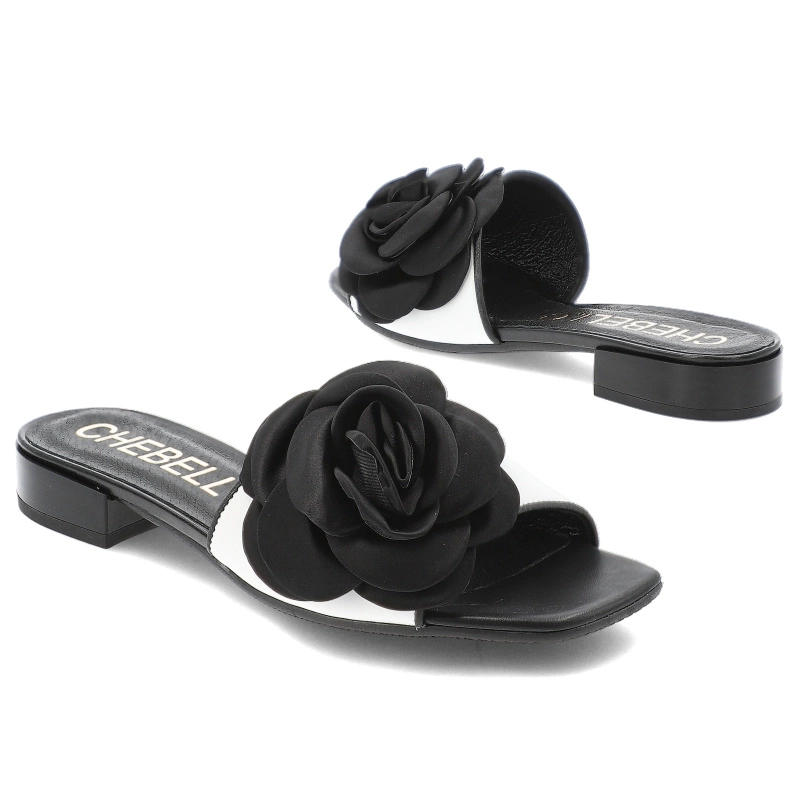 Šľapky CHEBELLO - 4673_-196-000-PSK-S378 Biały/Czarny