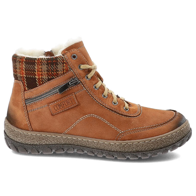 Šnúrovacie Členkové Topánky Armodo - 641 Brąz Nubuk K2BN-B98