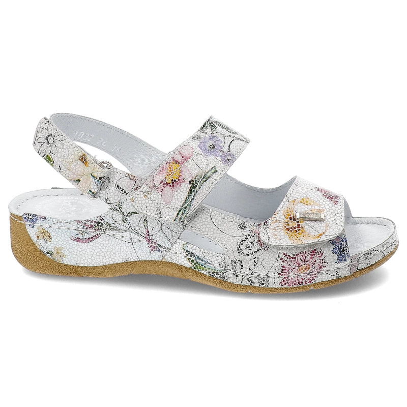 Sandále Armodo - 1032 Kwiaty Na Białym C70