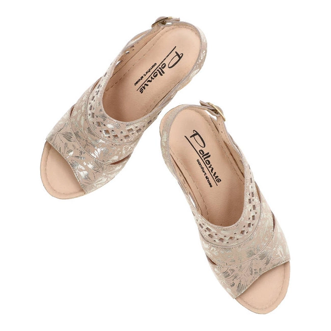 Sandále Pollonus - 5-1398-004 Pigi Złote Kwiaty