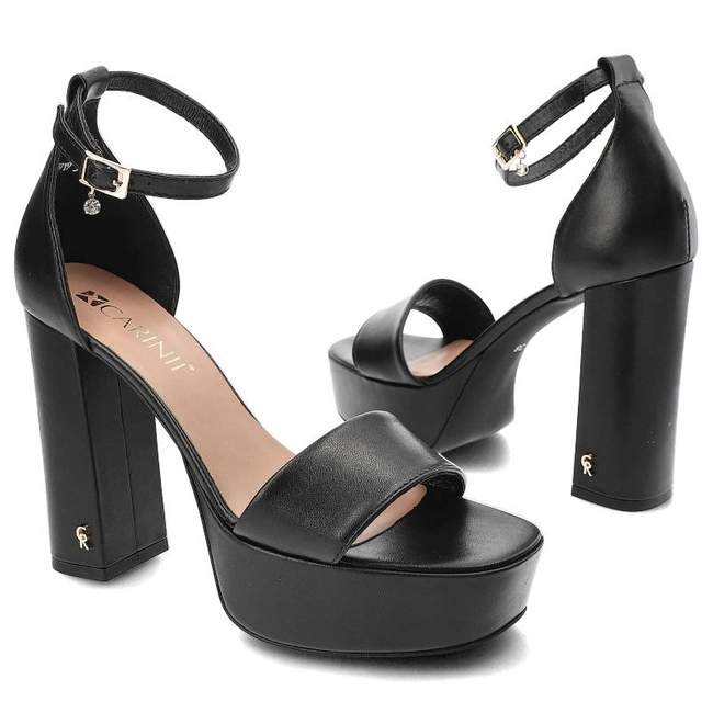 Sandále Carinii - B8919_-E50-000-000-F73 Czarny