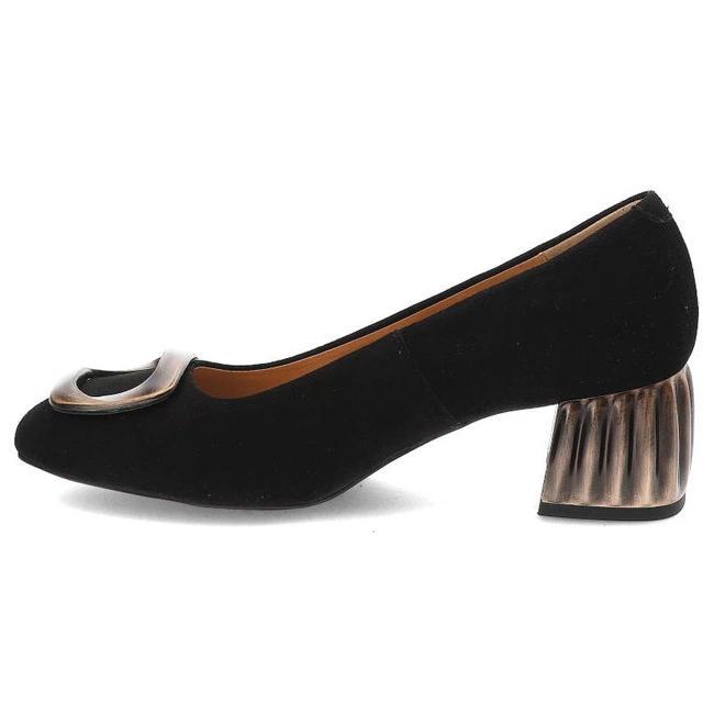 Lodičky Espirito - C1198/1 Czarny Zamsz/Ozdoba